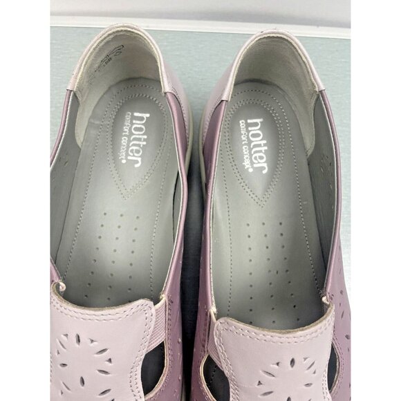 HOTTER Rimini Purple Women's  Leather Loafer Comfort Slip On Shoes, Size 11 - Picture 12 of 16